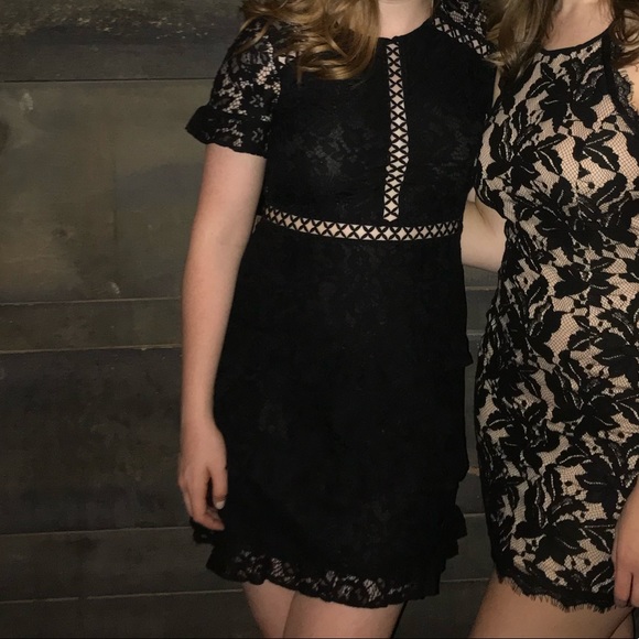 black lace semi formal dresses